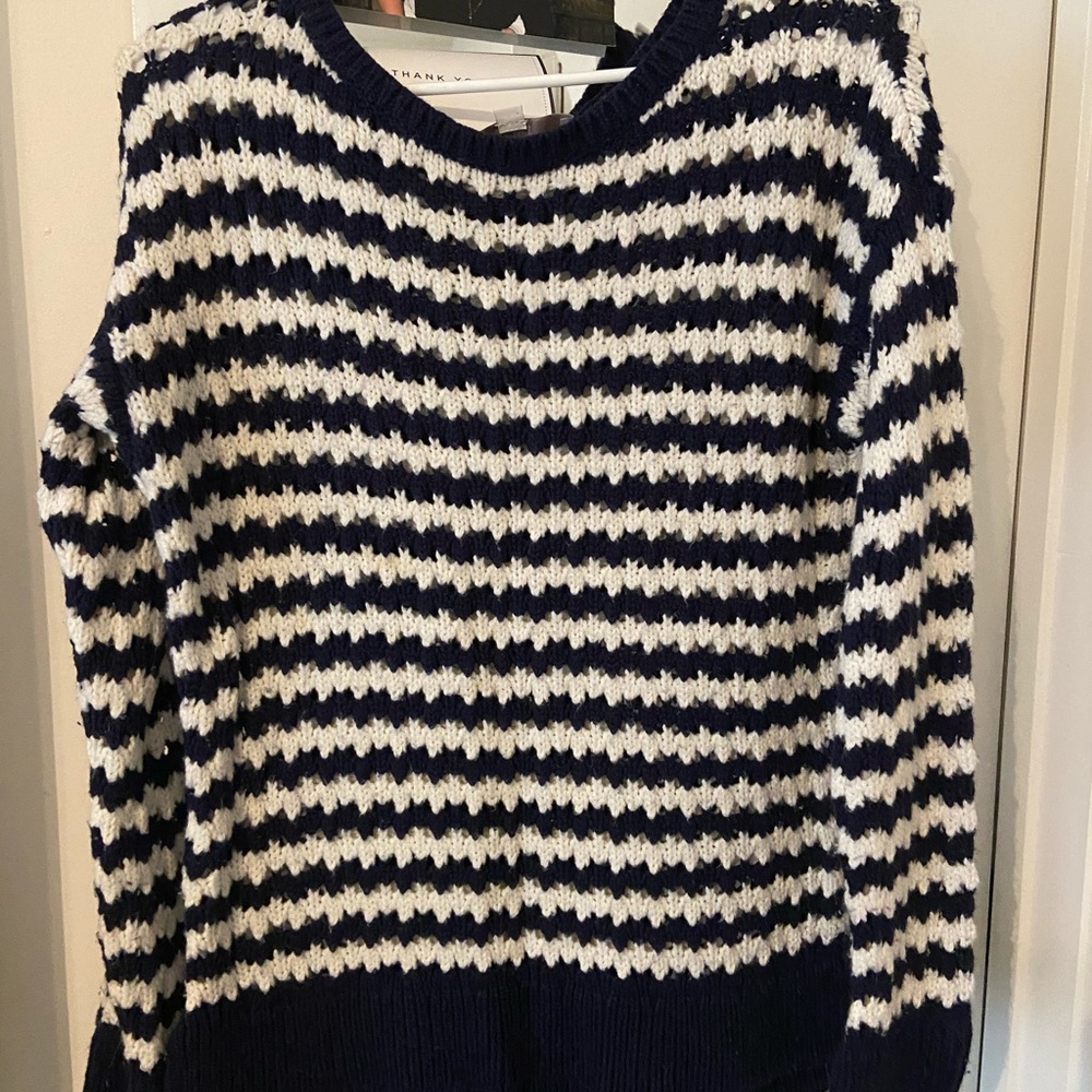 Loft navy and white stripped sweater